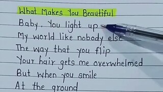 What makes you beautiful ~ song by OneDirection #songlyrics (sped up)