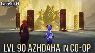 GENSHIN IMPACT - Fighting Level 90 Azhdaha in Co-op - New World Boss Version 1.5