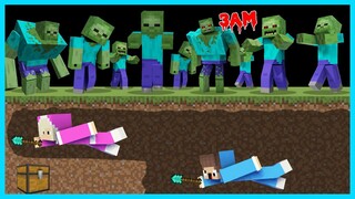 MIPAN & ZUZUZU BERTAHAN HIDUP 100 HARI DARI ZOMBIE APOCALYPSE DIMINECRAFT! BENCANA ZOMBIE