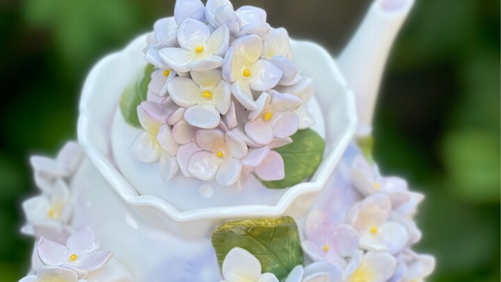 Hydrangea pot before burning vs after burning, a whole dreamy move! ! It is said that hydrangea is t