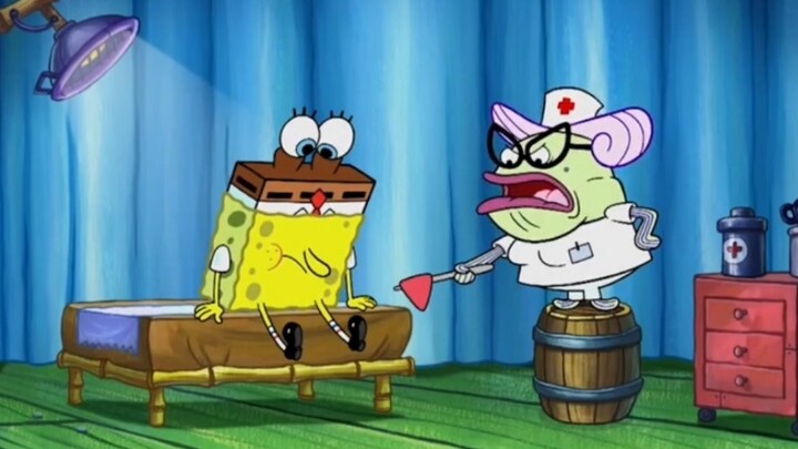 [Mr. Krabs] Squidward, what do you think the nurse will do to him there...