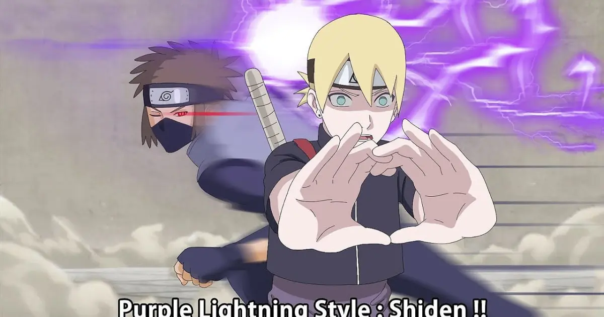 HOUKI SON OF KAKASHI vs. INOJIN FULL FIGHT / Houki uses purple lightning  style / Boruto - Bilibili