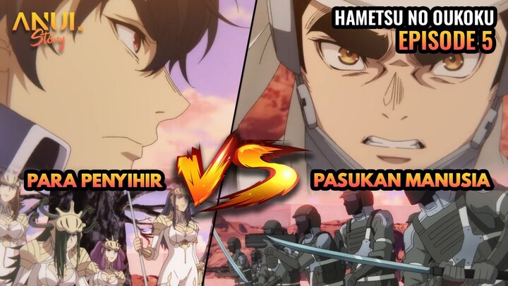 PERTARUNGAN SENGIT DIBULAN !! PARA PENYIHIR VS PASUKAN BIRO KEAMANAN,HAMETSU NO OUKOKU EPISODE 5