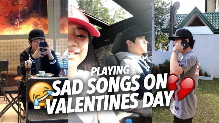 SAD SONGS ON VALENTINES DAY (Teasing Single Bro) | Ranz and Niana