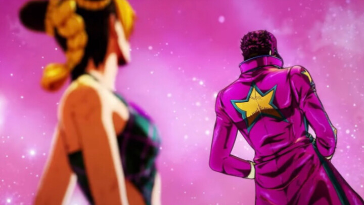 The last few seconds of the new OP are the pictures of Jotaro carrying Xu Lun!