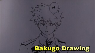Menggambar Bakugo  Katsuki dari anime boku no hero academia