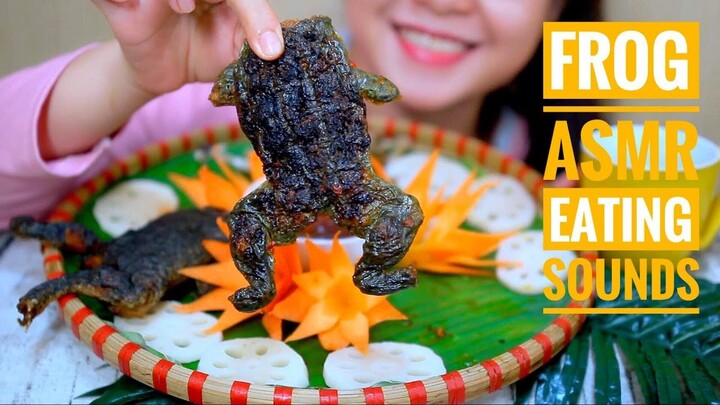 ASMR Grill and Fried Frog , Asian exotic food , EATING SOUNDS |  LINH-ASMR