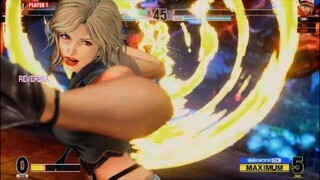 KOF15　チャンピオン　ヴァネッサvsテリー　テリーのバスターウルフ２５Hitコンボの威力やばい