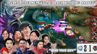 Reaksi Streamer "Ling Anavel bikin Evos Is Back" Mengalahkan 3 Mantan Jurdun!! Jungler Masa depan