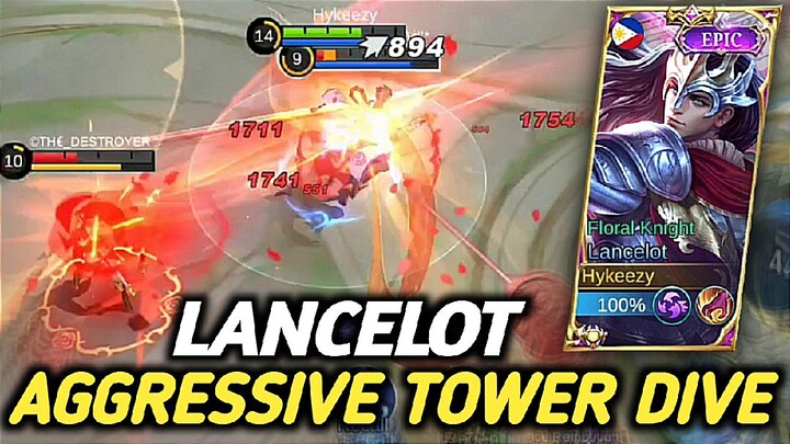 LANCELOT AGGRESSIVE TOWER DIVE! | Mobile Legends