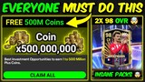 OMG🤯 2X 98 OVR Players [Insane Luck], FREE 500 Million Coins 🤑 | Mr. Believer