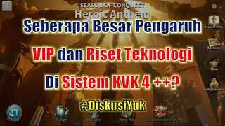 Seberapa Besar Pengaruh VIP dan Riset Teknologi Di Sistem KVK 4 Keatas? Rise of Kingdoms Indonesia