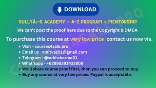 [https://Courses4sale.pro]Sullyâ€™s Academy - A-Z Program + Mentorship