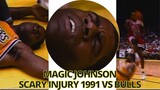 MAGIC JOHNSON SCARY INJURY 1991 - CHICAGO BULLS VS LA LAKERS