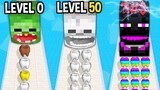 Monster School: New Smile Rush GamePlay Mobile Game Runner Game Max Level LVL - Minecraft Animation