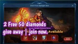 Win 2 free 50 diamond give aways | join now