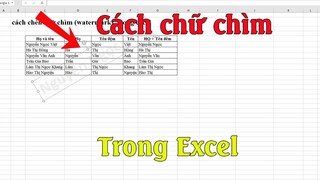 Hướng dẫn cách chèn chữ chìm watermark trong excel