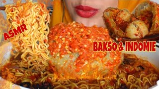 ASMR BAKSO BERANAK KUAH LAVA|| INDOMIE RASA SOTO ||SUPER PEDAS || SEGAR || ASMR INDONESIA