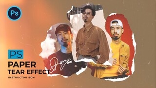 photoshop paper tear effect - Hiệu ứng xé giấy | BonART