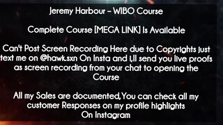 Jeremy Harbour  course - WIBO Course download