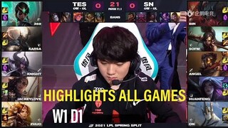 Highlight TES vs SN (All Game) LPL Mùa Xuân 2021 | LPL Spring 2021 | Top Esports vs Suning