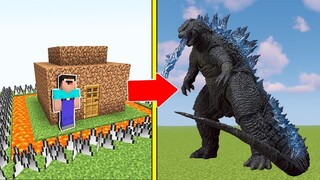 CHÚA TỂ GODZILLA TẤN CÔNG NHÀ ĐƯỢC BẢO VỆ CỦA NOOB | TROLL NHÀ NOOB