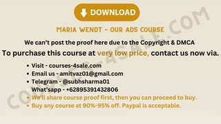 [Course-4sale.com] -  Maria Wendt – Our Ads Course