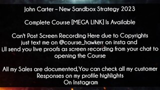 John Carter Course New Sandbox Strategy 2023 Download