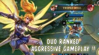 DUO RANKED AGGRESSIVE GAMEPLAY‼️| FANNY BEST BUILD 2025