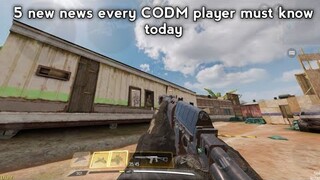 5 new news you must know in CODM today