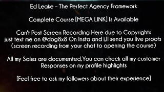 Ed Leake Course The Perfect Agency Framework download