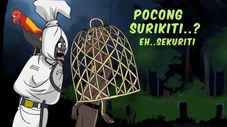 Pocong jadi Sekuriti Usaha Ternak Ayam Jago - Kartun Hantu Lucu