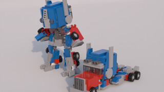 [Animasi transformasi] Lego Optimus Prime versi kepala persegi