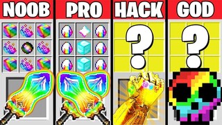 Minecraft Battle: SUPER RAINBOW CRAFTING CHALLENGE - NOOB vs PRO vs HACKER vs GOD / Animation