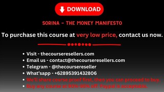 Sorina - The Money Manifesto