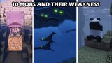 10 Minecraft Mobs and their weakness - Survival Tutorial