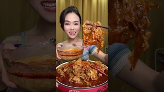Chinese ASMR Food Mukbang Eating Show, afraid of stuffing teeth, afraid to eat enoki mushrooms