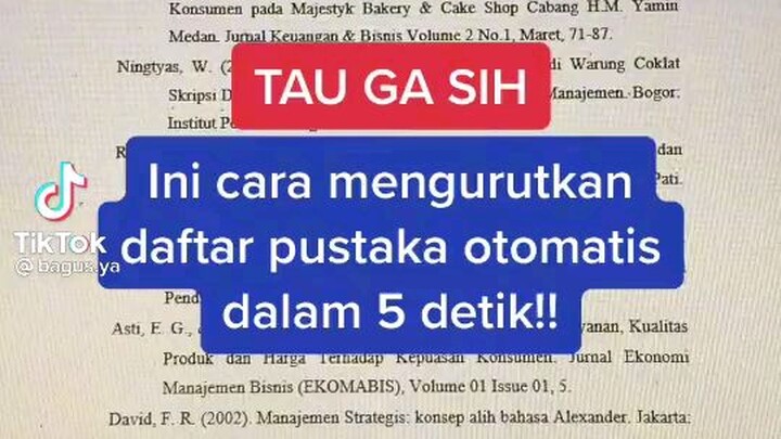 cara mengurutkan daftar pustaka dalam 5 detik