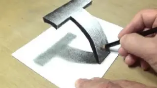 You will see it at a glance! Abandoned in one study? Draw the three-dimensional letter T with a pen