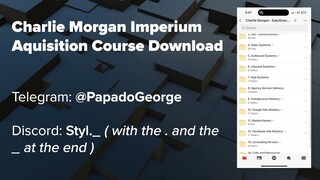 Charlie Morgan Imperium Acquisition Download Course *Telegram:PapadoGeorge*