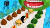 Monster School: Food Rush GamePlay Mobile Game Runner Game Max Level LVL - Minecraft Animation