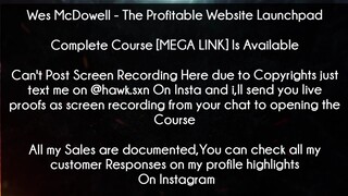 Wes McDowell Course The Profitable Website Launchpad download