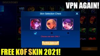 GET FREE PERMANENT KOF SKIN USING VPN AGAIN! KOF BINGO EVENT RETURN IN MOBILE LEGENDS BANG BANG