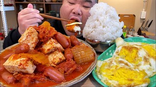 김치찜+밥한공기+후라이3개 ! 명절이 끝나면 칼칼한 김치찜을 먹어 줘야해요MUKBANG