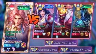 Lancelot Axcyyl Vs Trio Top Global Hero !! Miya KY, Call Me Ling & Kuyang Stundent🔥