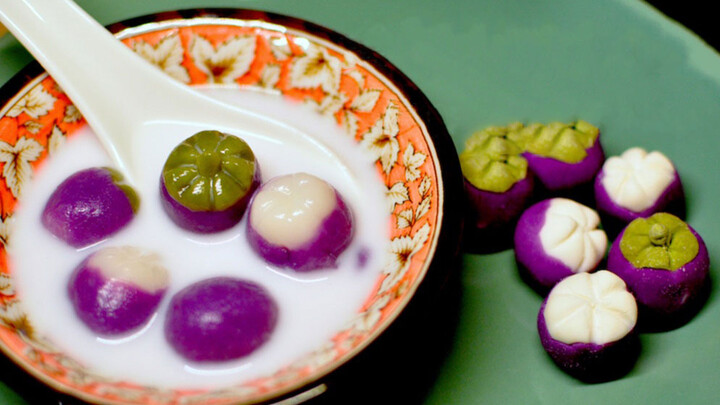 Traditional Thai Dessert: Cute Mangosteen Dumplings