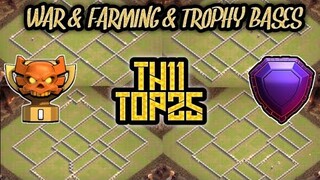 New Th11 Base With Link | New Top 25 Th11 War & Cwl Bases | Farming & Trophy🏆 Bases | Clash Of Clans