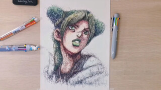 [Challenge] วาดภาพ Jolyne Cujoh โดยไม่ใช้เส้นตรง