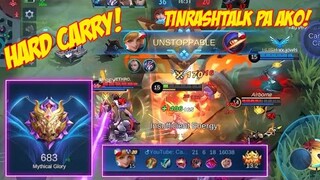 HARD CARRY FANNY RANKED HIGHLIGHTS! INAWAY PA AKO NG KAKAMPI FEELING PRO DAW! | MLBB