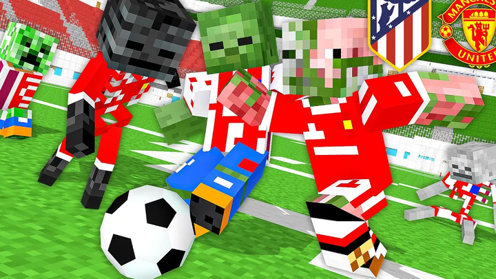 Monster School Champions League 2022 FootBall - Minecraft แอนิเมชัน Atletico - Manchester United